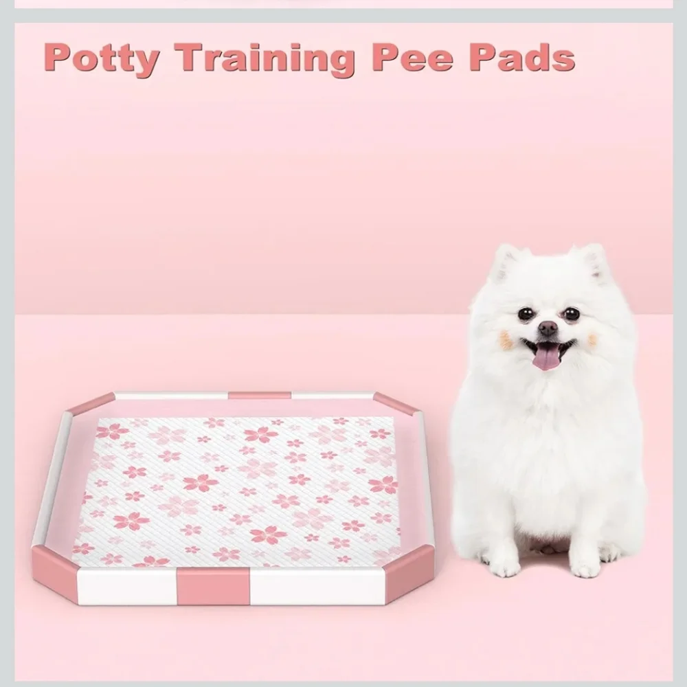 22x22 100 Pcs Pink Floral Potty Training Pee Pads
